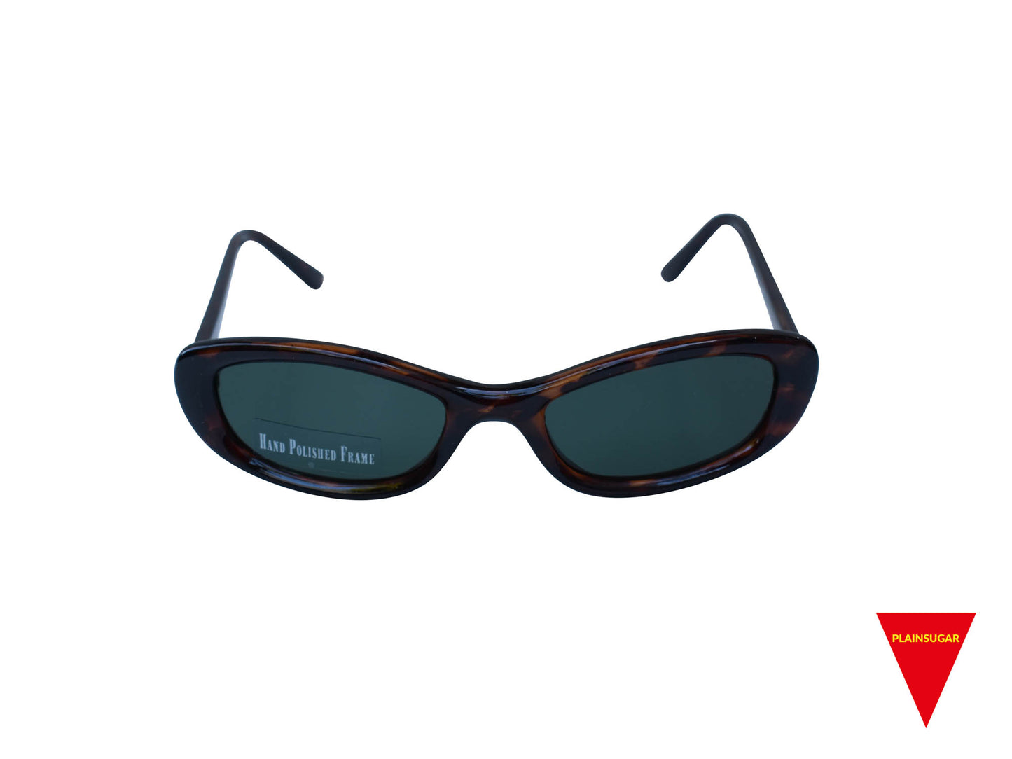80's Cat Eye Sunglasses, Small Tortoise Frame with Dark Glass Lenses, Original Unworn Vintage