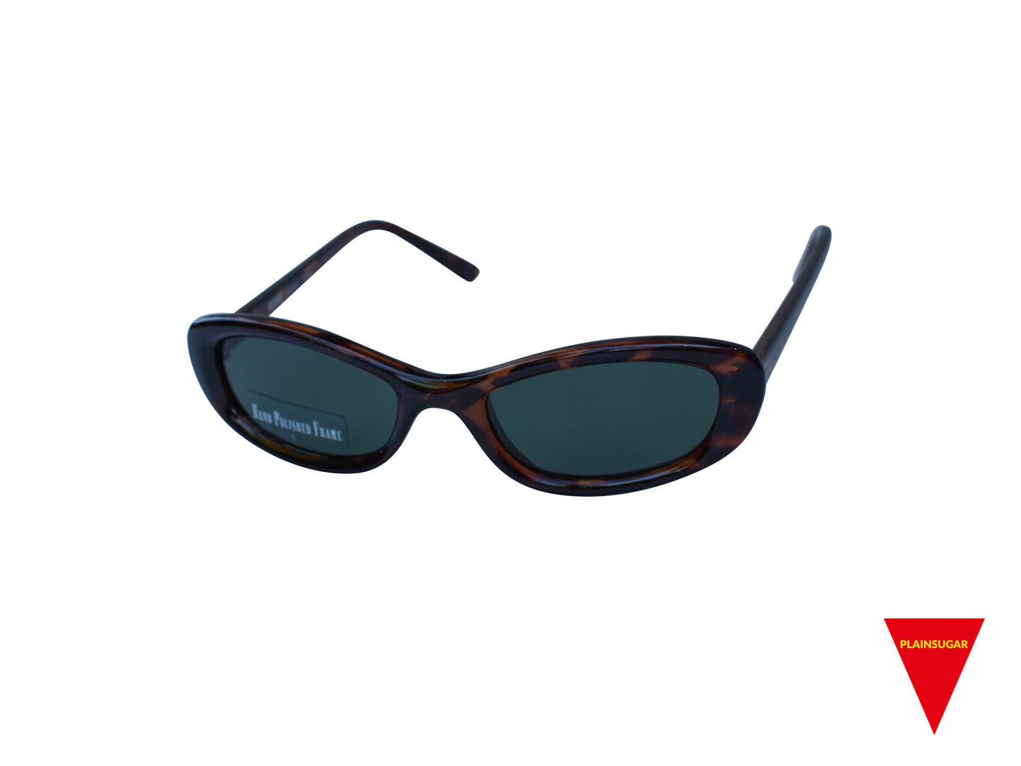 80's Cat Eye Sunglasses, Small Tortoise Frame with Dark Glass Lenses, Original Unworn Vintage
