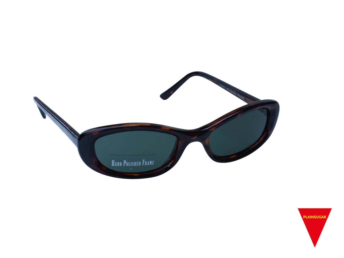 80's Cat Eye Sunglasses, Small Tortoise Frame with Dark Glass Lenses, Original Unworn Vintage