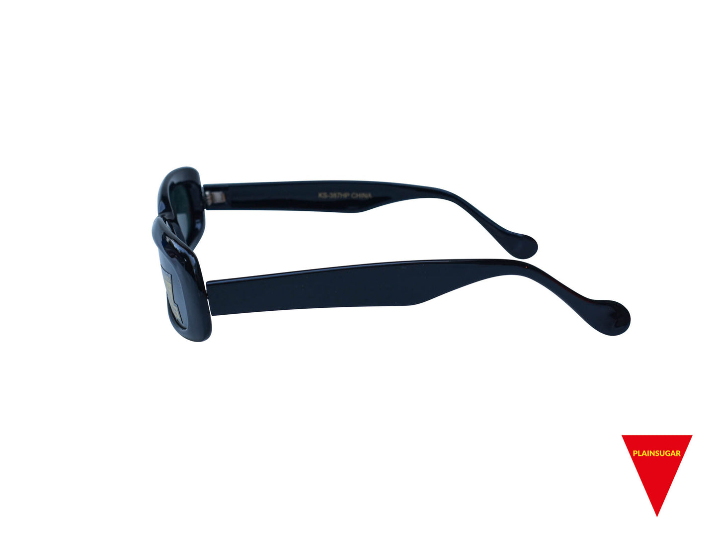 90's Oval Sunglasses, Small Black Frame with Dark Lenses, Original Unworn Vintage