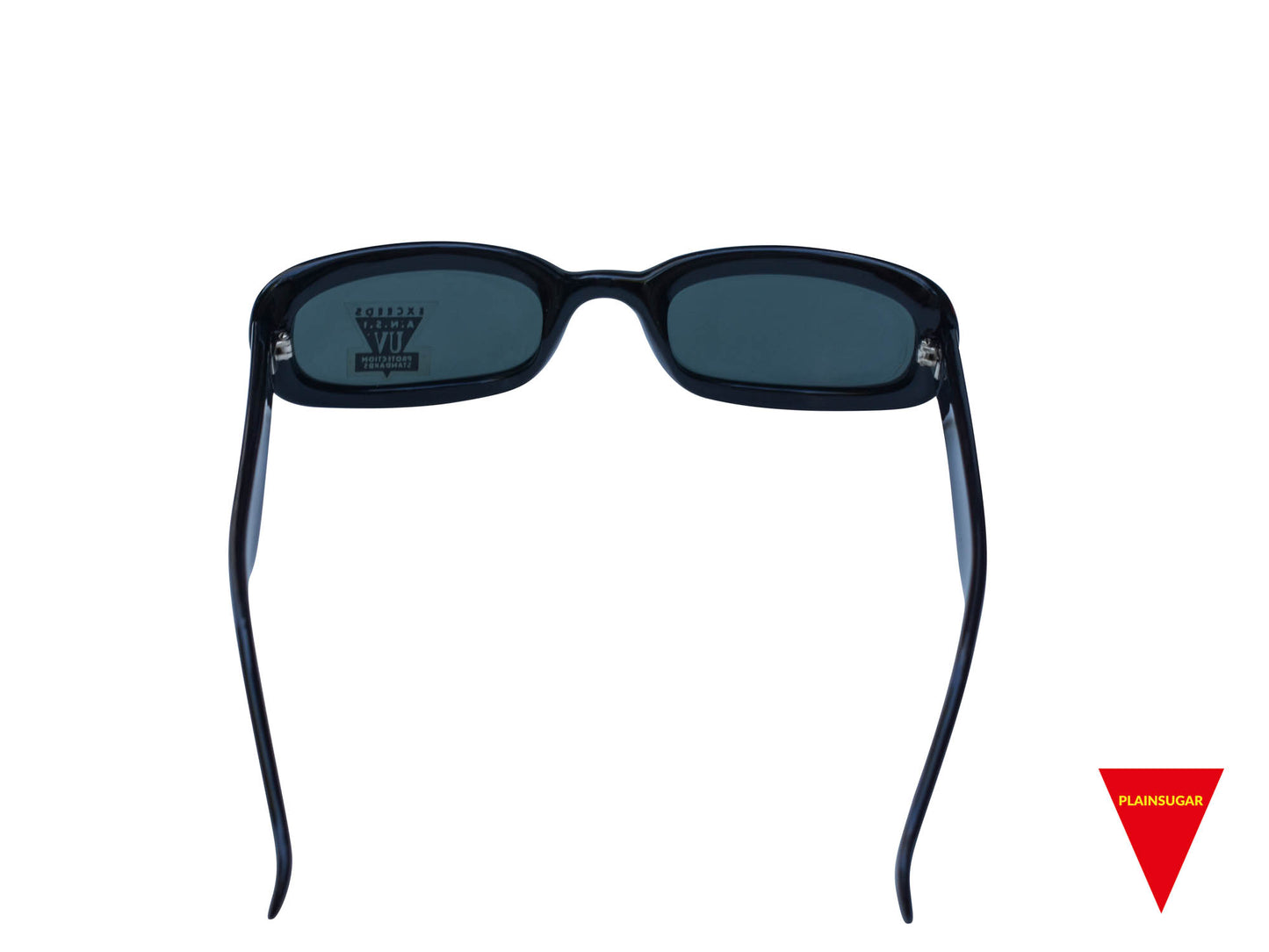 90's Oval Sunglasses, Small Black Frame with Dark Lenses, Original Unworn Vintage