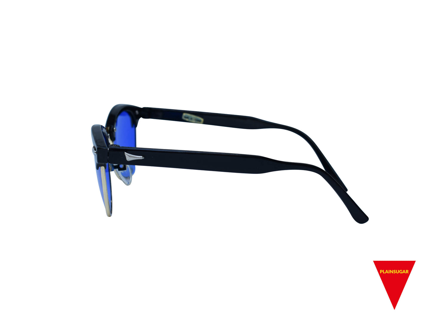 70's Clubmaster Sunglasses, Black Frame with Blue Lenses, Original Vintage, Unworn Optical Frame