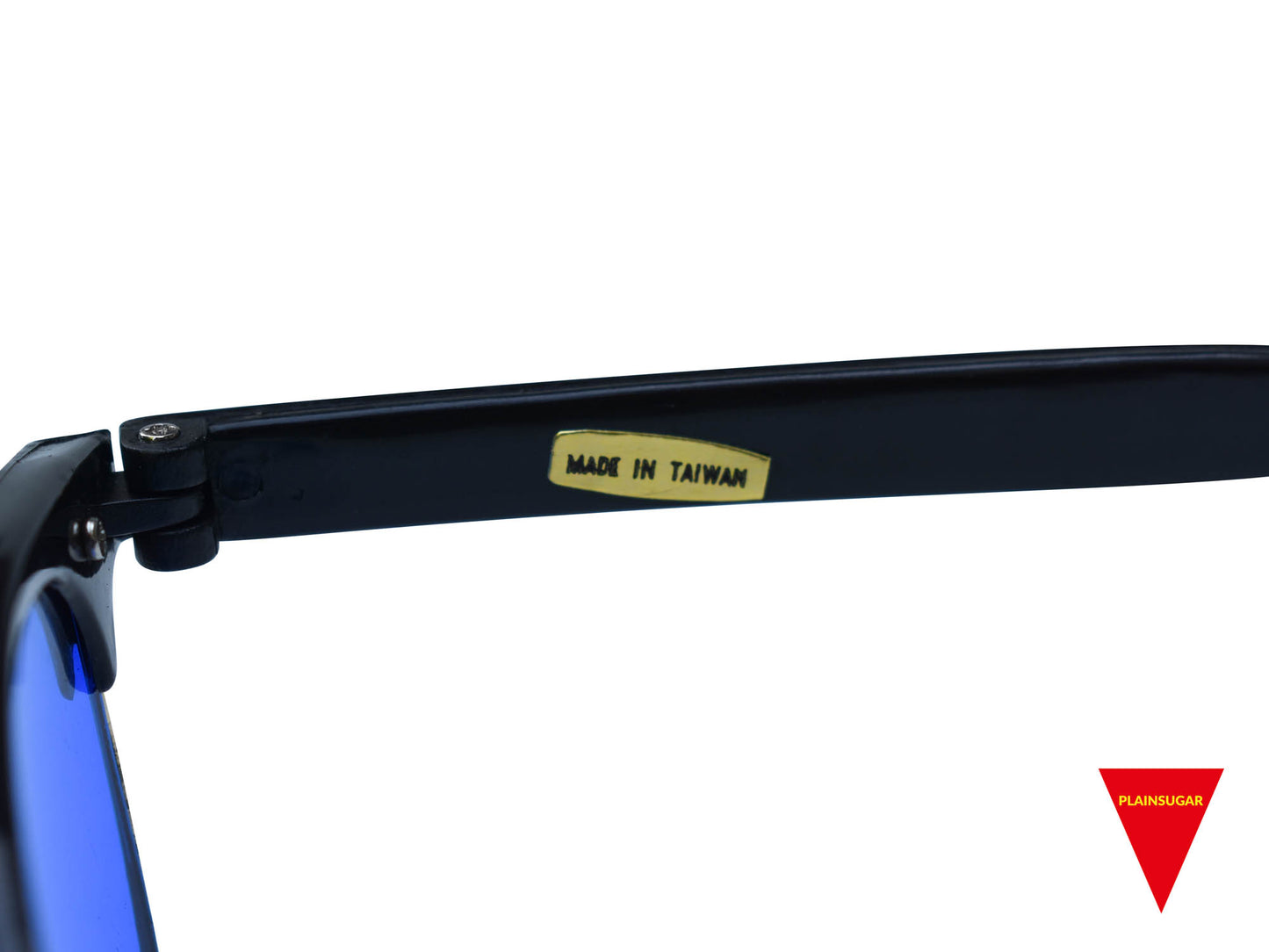 70's Clubmaster Sunglasses, Black Frame with Blue Lenses, Original Vintage, Unworn Optical Frame