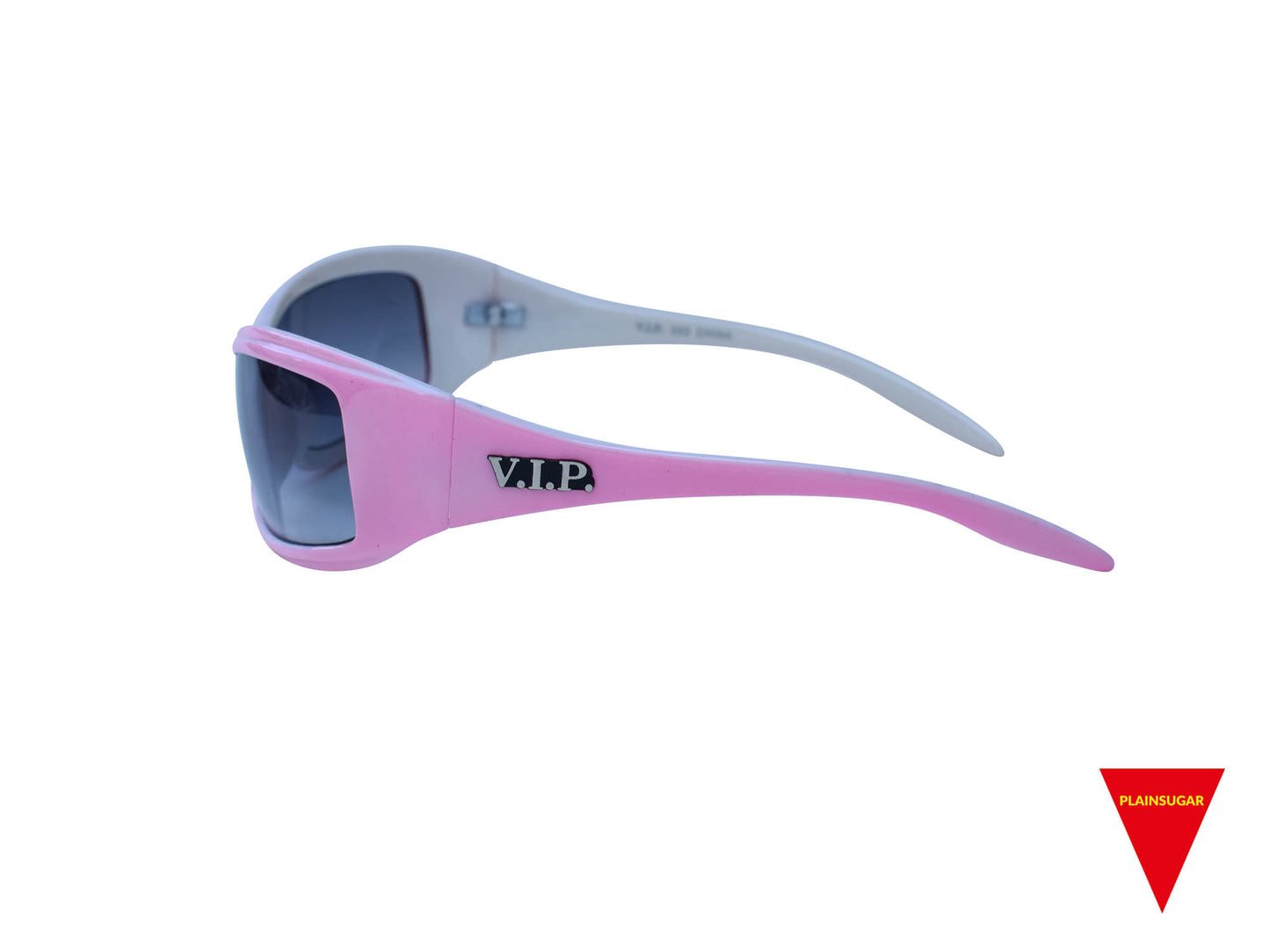 90's Wraparound Sunglasses, Pink Frame with Dark Lenses, Original Unworn Vintage
