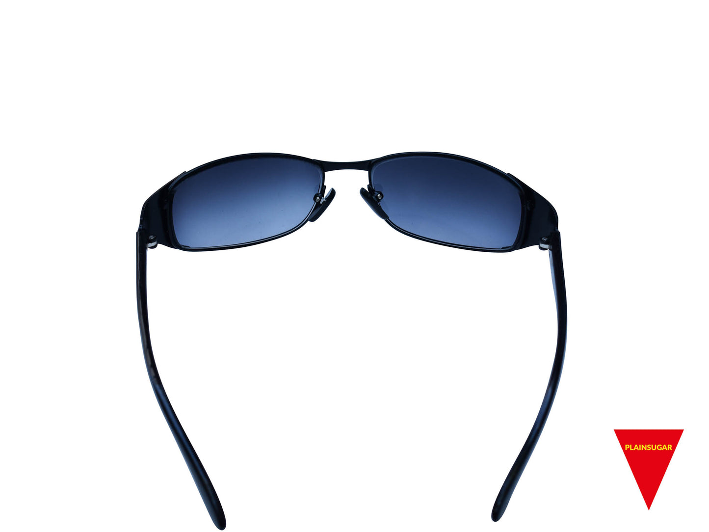 90's Futuristic Sunglasses, Medium Black Metal Frame with Dark Lenses, Original Unworn Vintage