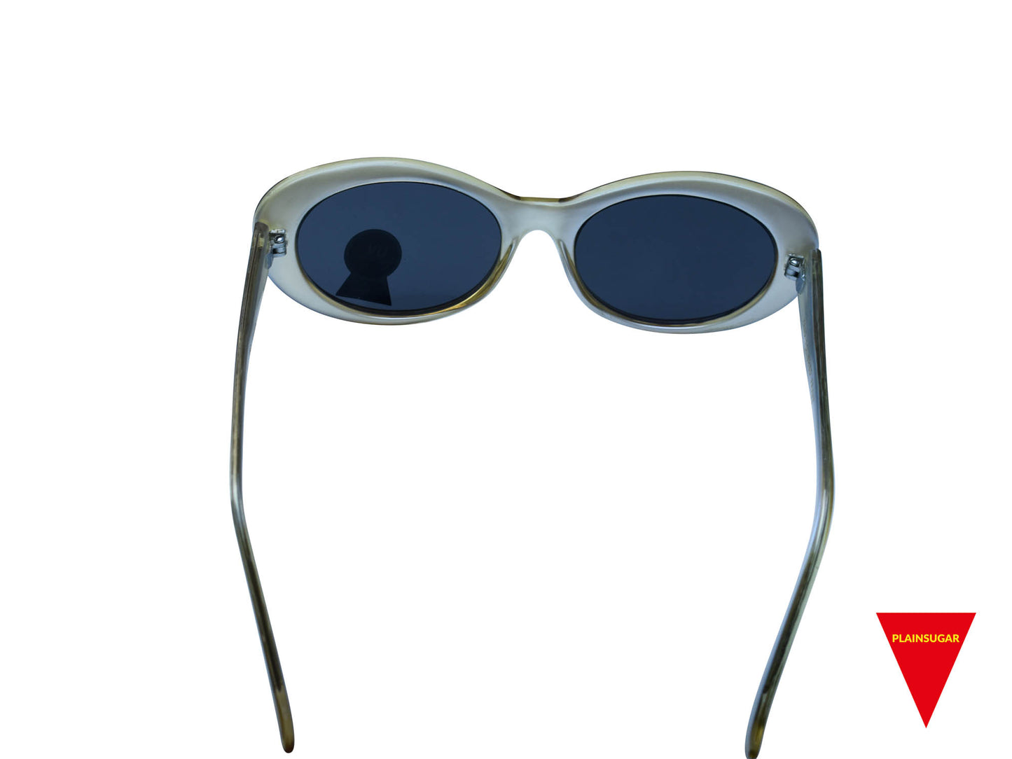 90's Oval Sunglasses, Alien Green Nirvana with Dark Lenses, High End Optical Quality Frame, Original Unworn Vintage